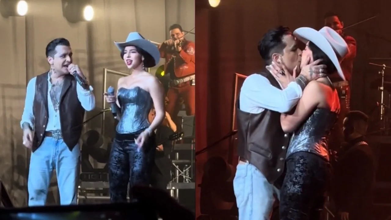 Angela-Aguilar-y-Christian-Nodal-se-besan-durante-concierto-¡Eres-mi-novio-VIDEO